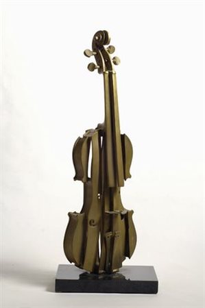 Fernandez Arman (Nizza, 1928 - New York, 2005) Violino, (1980) Bronzo, cm....