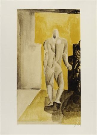 Sandro Chia (Firenze, 1946) Figura Litografia, mm. 636x349 (lastra), mm....