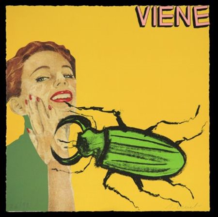 Enzo Cucchi (Morro d'Alba, 1950) VIENE Litografia, mm. 330x330, es. Firma in...