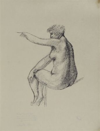 André Derain (Chatou, 1880 - Garches, 1954) Nudo Litografia, mm. 526x399...