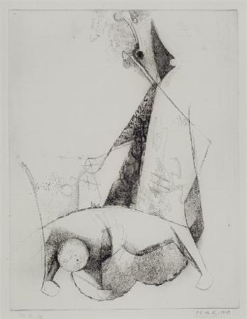 Marino Marini (Pistoia, 1901 - Viareggio, 1980) Miracolo, 1969 Puntasecca su...