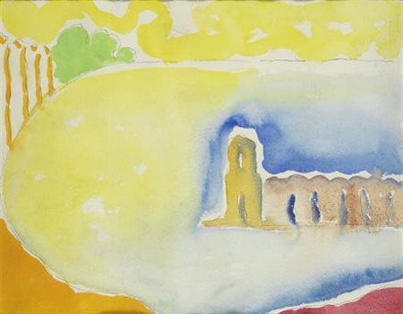 Virgilio Guidi (Roma, 1891 - Venezia, 1984) Veduta della Dogana Acquerello su...