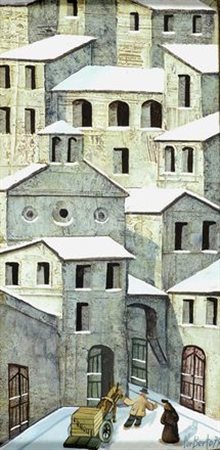 Norberto Proietti (Spello, 1927) Struttura, 1979 Olio su tavola, cm. 32x16...