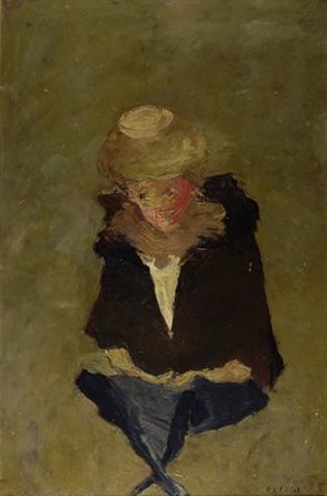 Roger-Edgar Gillet (Parigi, 1924 - 2004) Dame au chapeau, 1973 Olio su tela,...