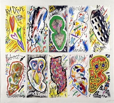 Bruno Donzelli (Napoli, 1941) Ormare, 1990 Tecnica mista su tela, cm. 90x100...