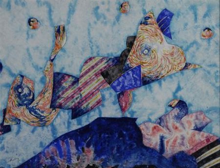 Gianni Dova (Roma, 1925 - Pisa, 1991) Senza titolo, anni '80 Tempera su carta...