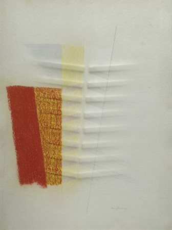 Agostino Bonalumi (Vimercate, 1935) Composizione, 1985 Tecnica mista su carta...