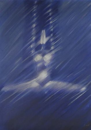 Cesare Peverelli (Milano, 1922 - 2000) Figura Olio su tela, cm. 130,5x97...