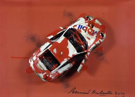 Bernard Aubertin (Buolay, 1952) Porche turbo Modellino applicato su tavola,...