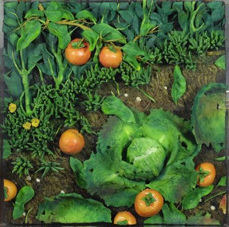 Piero Gilardi (Torino, 1942) Cavolo e cachi, 2005 Poliuretano espanso, cm....