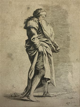 Incisione ad acquaforte a punta secca Salvator Rosa (Napoli 1615-Roma 1673)...