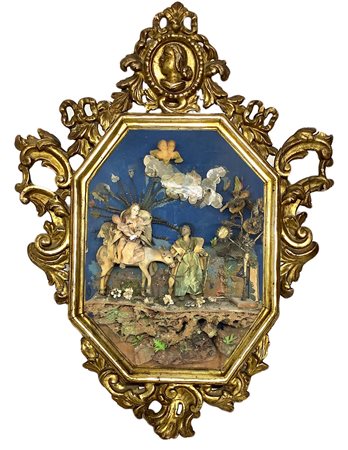 Fuga in Egitto in teca, in cera e stoffa, Sicilia, Trapani, metà del XVIII...