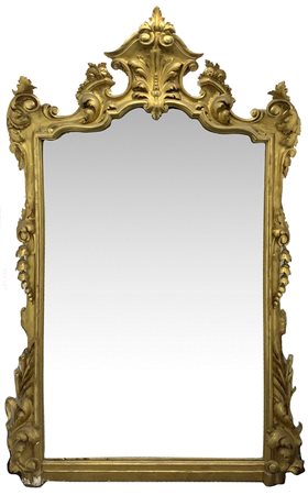 Specchiera in legno dorato, prima met&agrave; del XIX secolo. Specchio coevo,...
