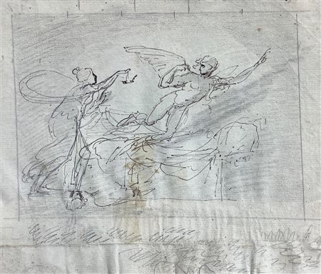 Disegno attribuito a Giambattista Tiepolo (1696- 1770) raffigurante studio di...