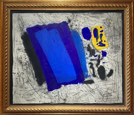 Dipinto ad olio su tela, composizione astratta &ldquo;Primordiale&rdquo; di...