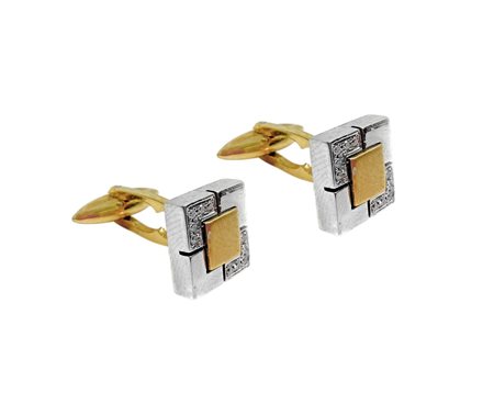 Polsini in oro bianco e rosso con brillanti. Gr 16.7