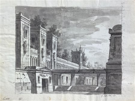 Disegno attribuito G.Saitta, ad inchiostro bruno su carta vergellata del...