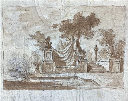 Disegno attribuito G.Saitta, ad inchiostro seppia su carta raffigurante...