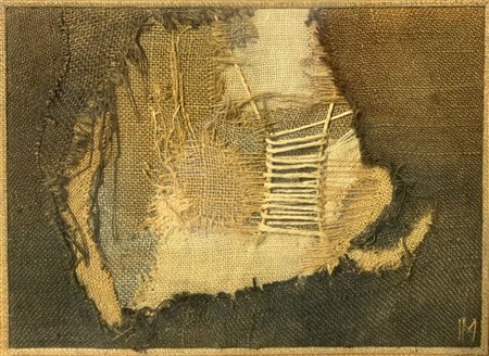 Tecnica mista, sacco e corda su tela, di Ileana Mendola (Catania, 1926),...