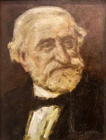 Pittore Italiano del XIX/XX secolo. Ritratto di Guseppe Verdi. 34X25, olio su...