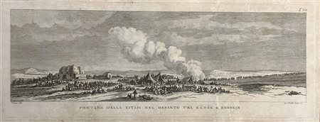 Incisione acquaforte in bella cornice in legno di noce tratte dal Viaggio nel...