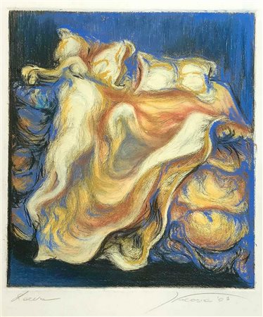 Dipinto raffigurante larva di Milena Nicosia (1974, Vittoria). Cm 24,5x21,...