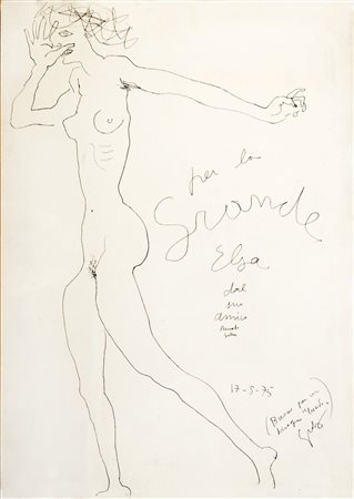 Renato Guttuso (Bagheria 1911-Roma 1987)  - Nudo, 1975