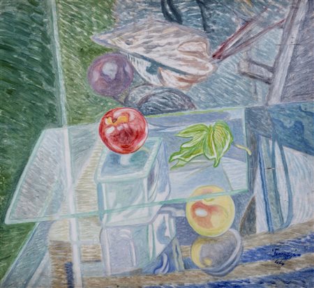 Benvenuto  Ferrazzi (Roma 1892-1969)  - Frutta attorno al tavolo, 1944