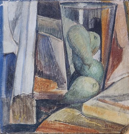 Ferruccio Ferrazzi (Roma 1891-1978)  - Frutta con vetri, 1931