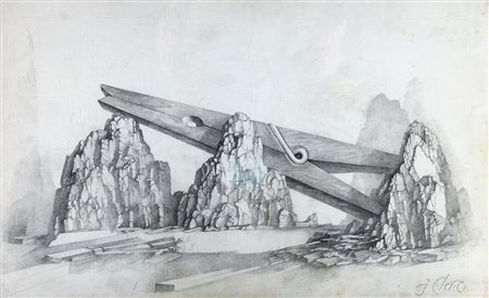 Fabrizio Clerici (1913-1993)  - Il fossile, 1976