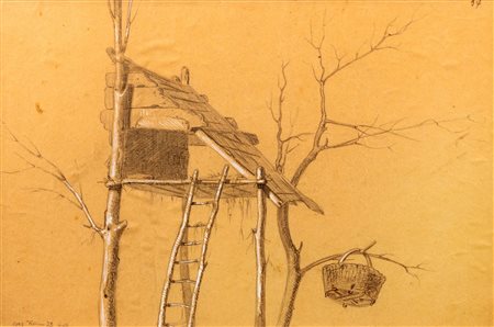 Alberto Martini (Oderzo 1876-Milano 1954)  - Pollaio, 1895