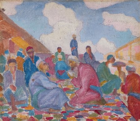 Nikolaj Karahan (Nihichevanik 1900-Tashkent 1970)  - Conversazione, 1928