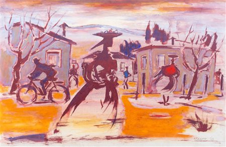 Gerard Sekoto (Botshabelo 1913-Nogent-sur-Marne 1993)  - Villaggio, 1958