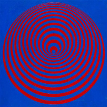 Marina Apollonio (Trieste 1940)  - Dinamica circolare 6S blu + rosso, 1966