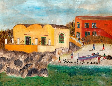 Carmelina di Capri (Capri 1920-2004)  - Casetta sulla scogliera