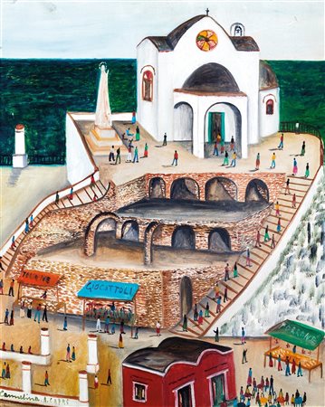 Carmelina di Capri (Capri 1920-2004)  - La festa dei marinai a Santa Maria con la tenda dei giocattoli, 1969