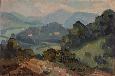 Enrico Carozzi (Greve in Chianti 1910-Milano 1985)  - Ponte Nossa - Valle Seriana, 1972