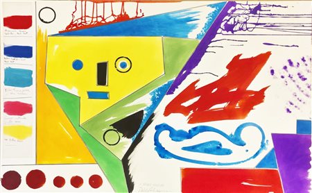 Pablo Echaurren (Roma 1951)  - Arancio rosso, blu solferino