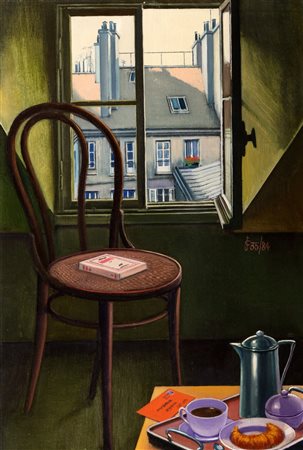 Sergio Ceccotti (Roma 1935)  - Intérieur, matin, 1984