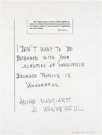 Giuseppe Chiari (Firenze 1926-2007)  - I don't want to be bothered, 1976