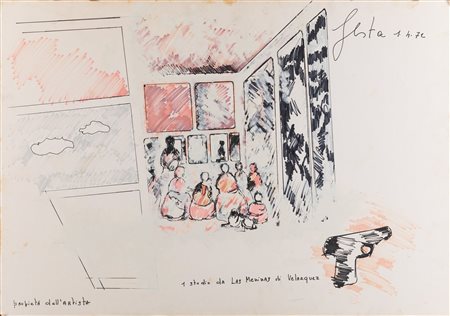 Tano Festa (1938-1988), 1 studio da Las Meninas di Velazques, 1972