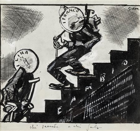 Mario Sironi (1885-1961), Chi scende e chi sale, 1923