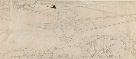 Duilio Cambellotti (1876-1960), La bonifica dell’Agro pontino. Bozzetto per la mostra al Circo Massimo di Roma, 1938