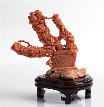 Scultura in corallo Cerasuolo - Cina, XX secolo