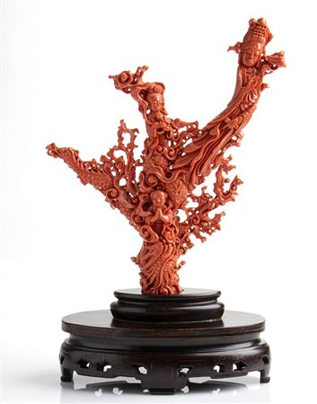 Scultura in corallo Cerasuolo - Cina, inizio XX secolo