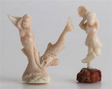 Coppia di sculture in corallo Bokè - Torre del Greco, inizio XX secolo