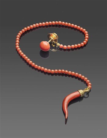 Amuleto da bavero e taschino in corallo Mediterraneo - Manifattura Ascione, Torre del Greco