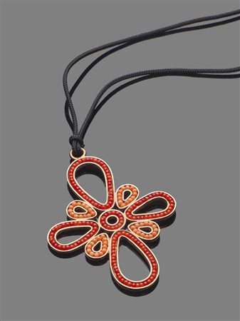 Pendente HELIOS in corallo Sciacca e Mediterraneo - Manifattura Ascione, Torre del Greco