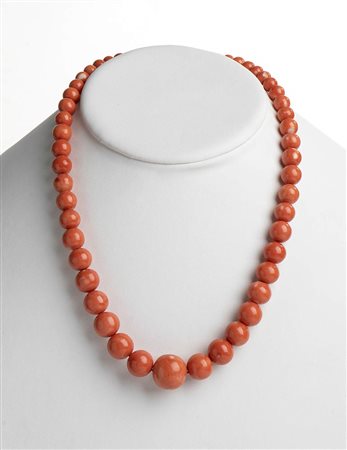 Collana in corallo Cerasuolo - Manifattura Guarracino, Torre del Greco  