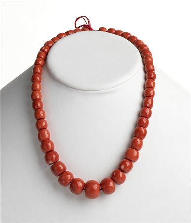 Collana in corallo Cerasuolo - Manifattura Guarracino, Torre del Greco  